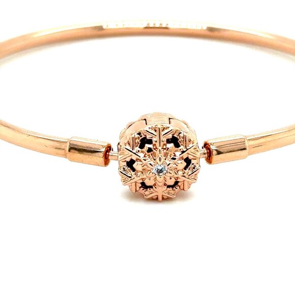 Pandora Rose Cz Snowflake Clasp Bangle - Picture 2 of 5
